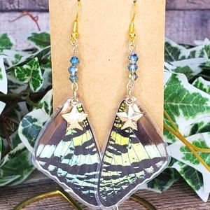 Morpho Butterfly Wing Dangle Earrings #203